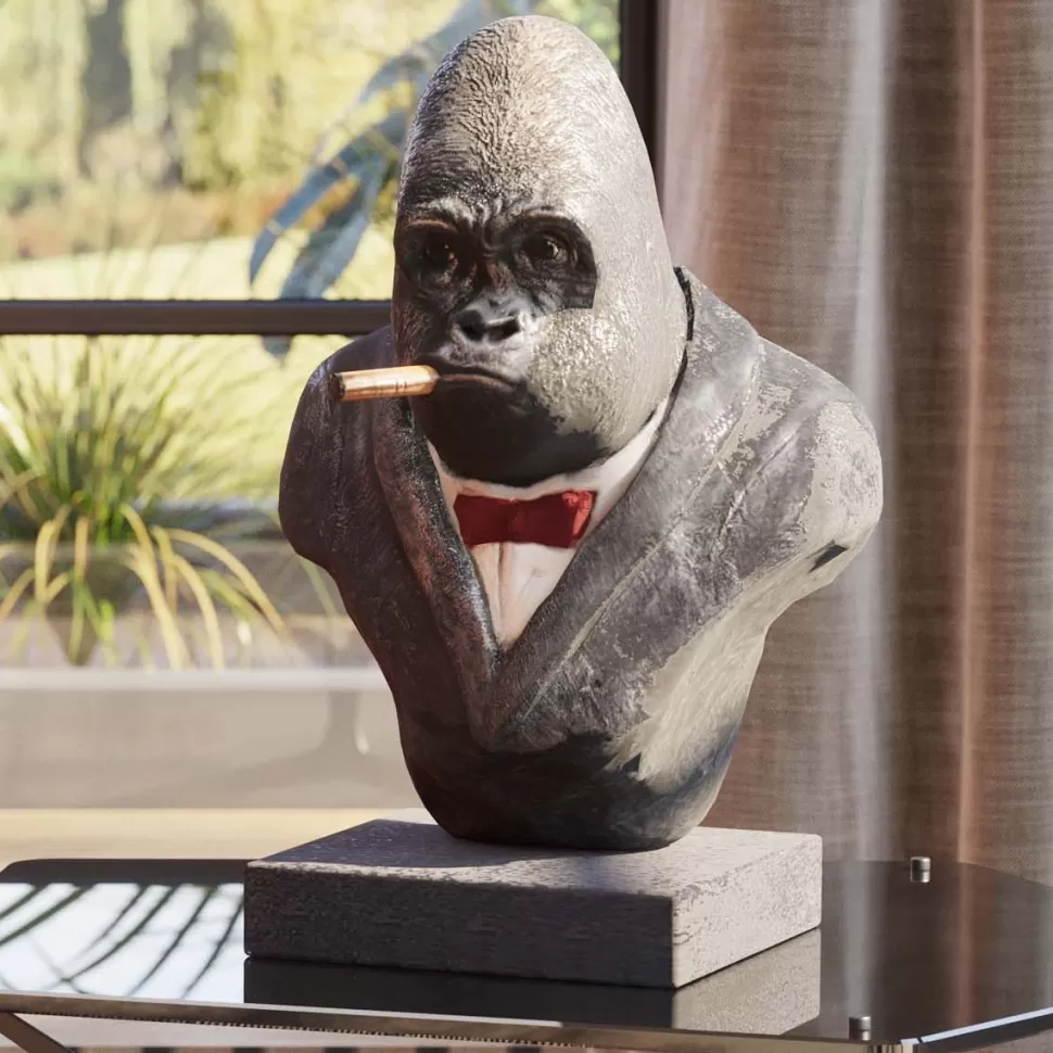Figurki Dekoracyjne-KARE Design Figurka Dekoracyjna Smoking Gorilla 40x48 Cm