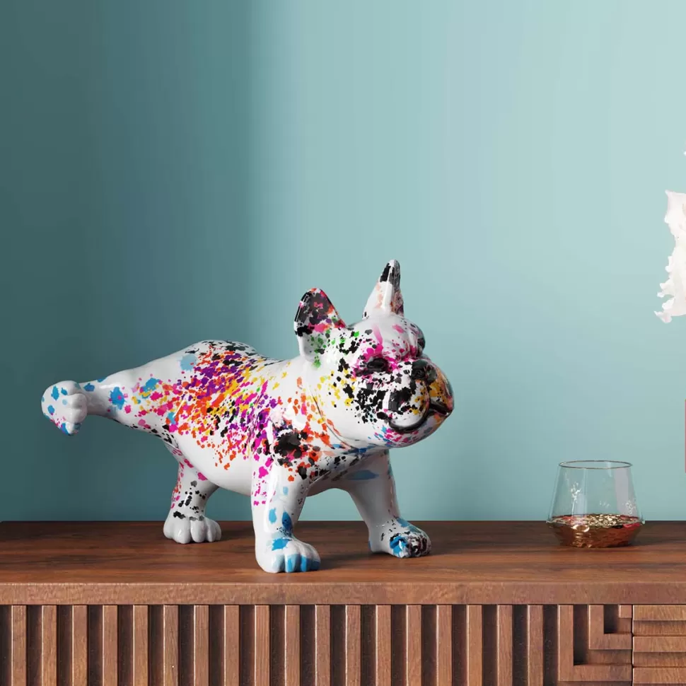 Figurki Dekoracyjne-KARE Design Figurka Dekoracyjna Splash Bulldog 32x21 Cm Kolorowa