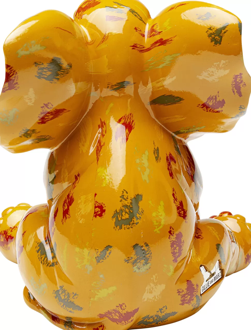Figurki Dekoracyjne-KARE Design Figurka Dekoracyjna żółta Ze Wzorami Słonik 20x18 Cm