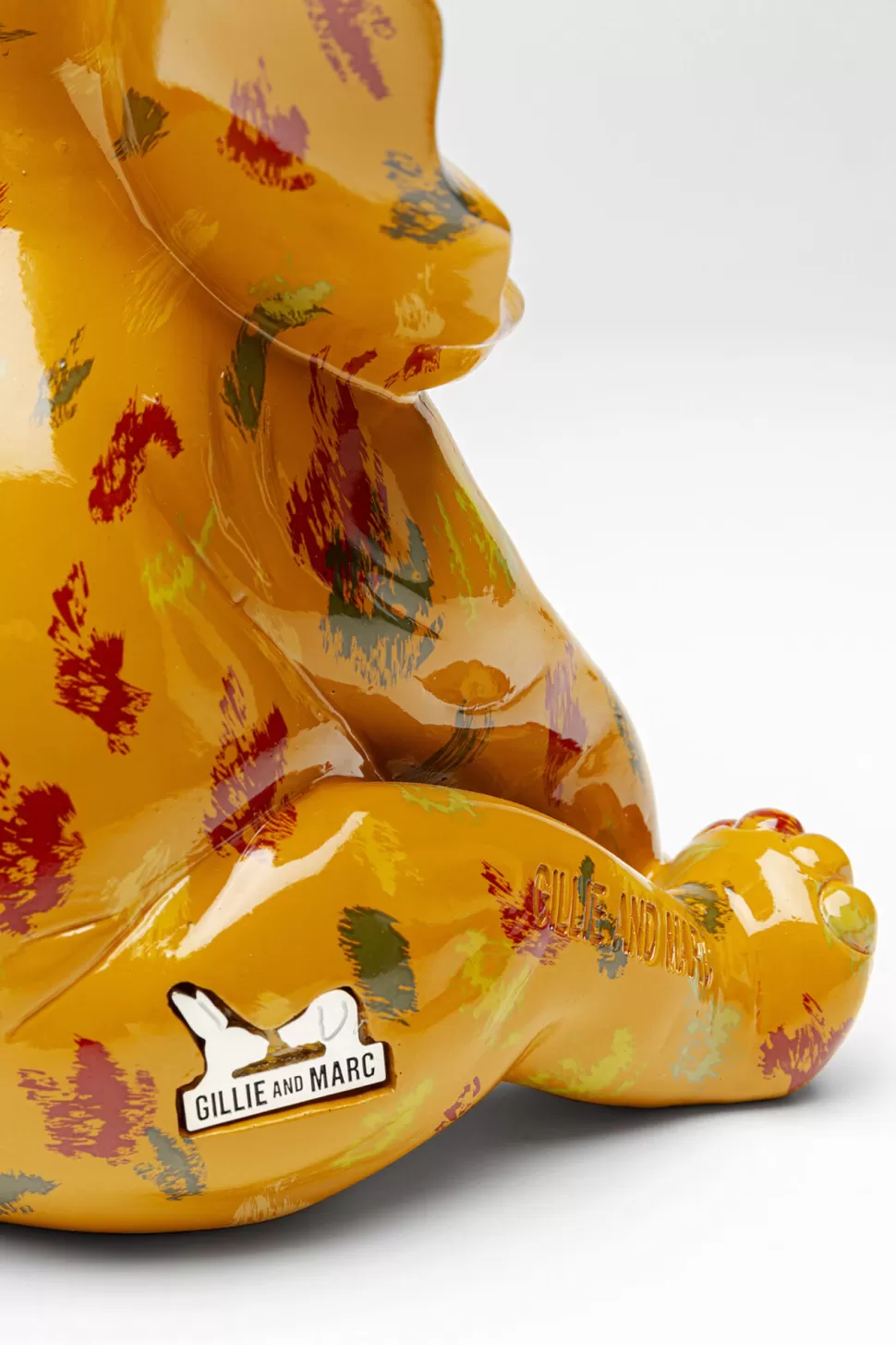 Figurki Dekoracyjne-KARE Design Figurka Dekoracyjna żółta Ze Wzorami Słonik 20x18 Cm
