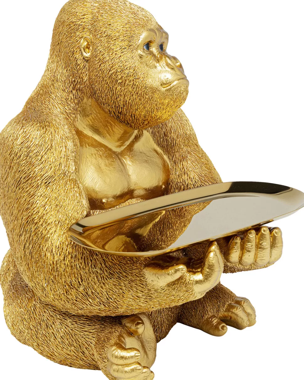 Figurki Dekoracyjne-KARE Design Figurka Dekoracyjna Z Tacą Gorilla Butler 29x37 Cm Złota