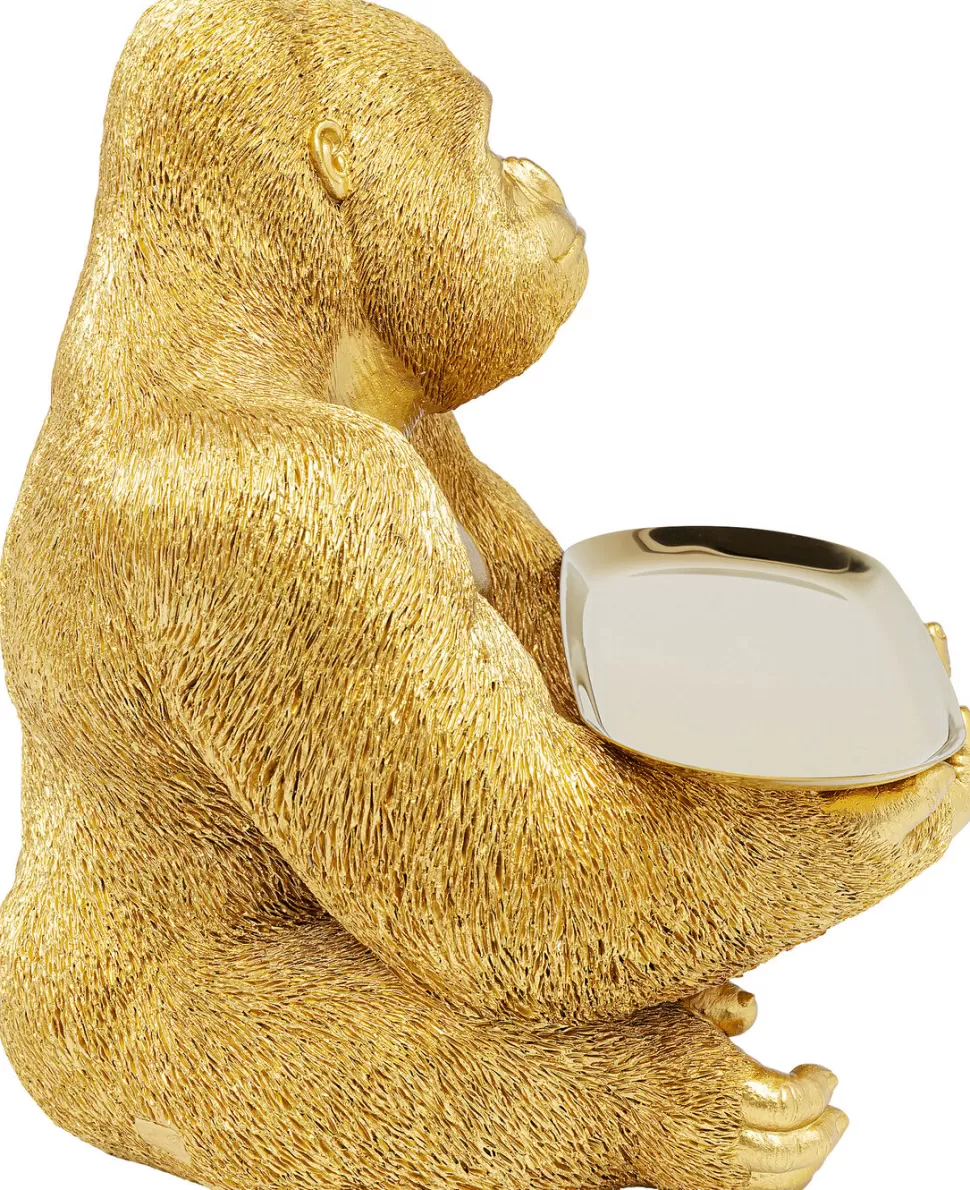 Figurki Dekoracyjne-KARE Design Figurka Dekoracyjna Z Tacą Gorilla Butler 29x37 Cm Złota