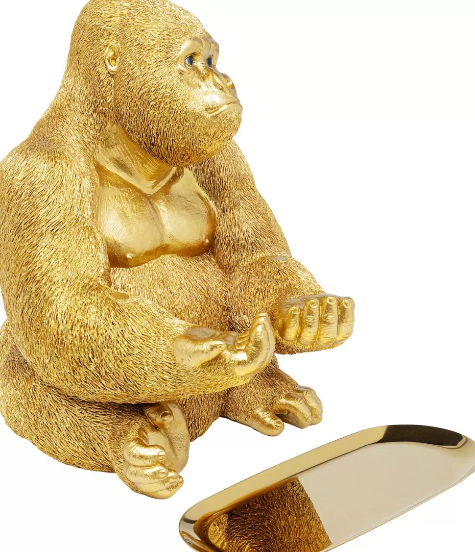 Figurki Dekoracyjne-KARE Design Figurka Dekoracyjna Z Tacą Gorilla Butler 29x37 Cm Złota