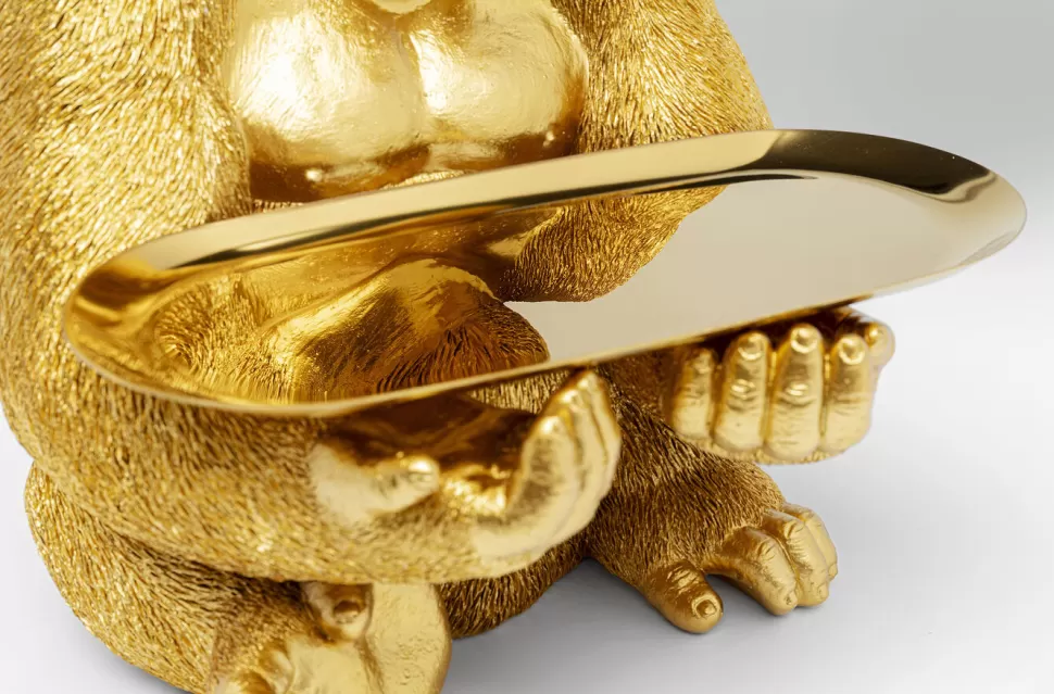 Figurki Dekoracyjne-KARE Design Figurka Dekoracyjna Z Tacą Gorilla Butler 29x37 Cm Złota