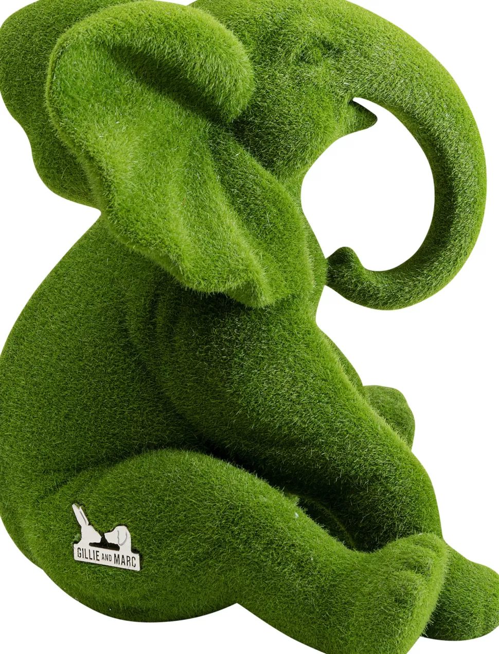 Figurki Dekoracyjne-KARE Design Figurka Dekoracyjna Zielona Tkanina Słonik 20x18 Cm