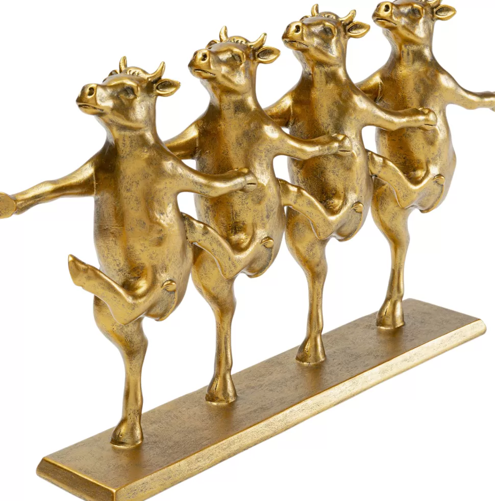 Figurki Dekoracyjne-KARE Design Figurka Dekoracyjna Złota Tańczące Krowy 40x23 Cm