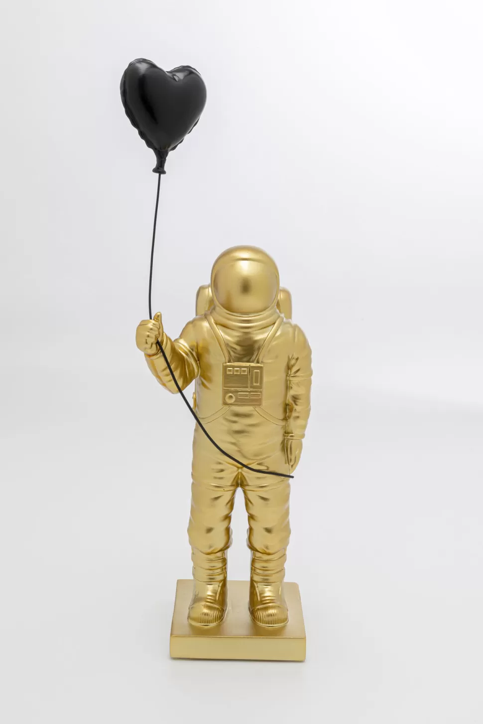 Figurki Dekoracyjne-KARE Design Figurka Dekoracyjna Złoty Astronauta Z Czarnym Balonem 41 Cm