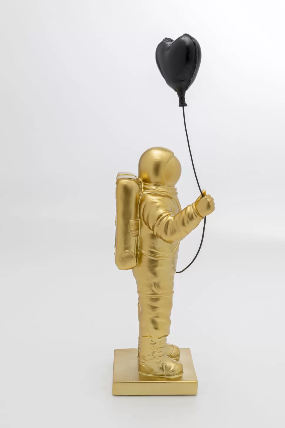 Figurki Dekoracyjne-KARE Design Figurka Dekoracyjna Złoty Astronauta Z Czarnym Balonem 41 Cm