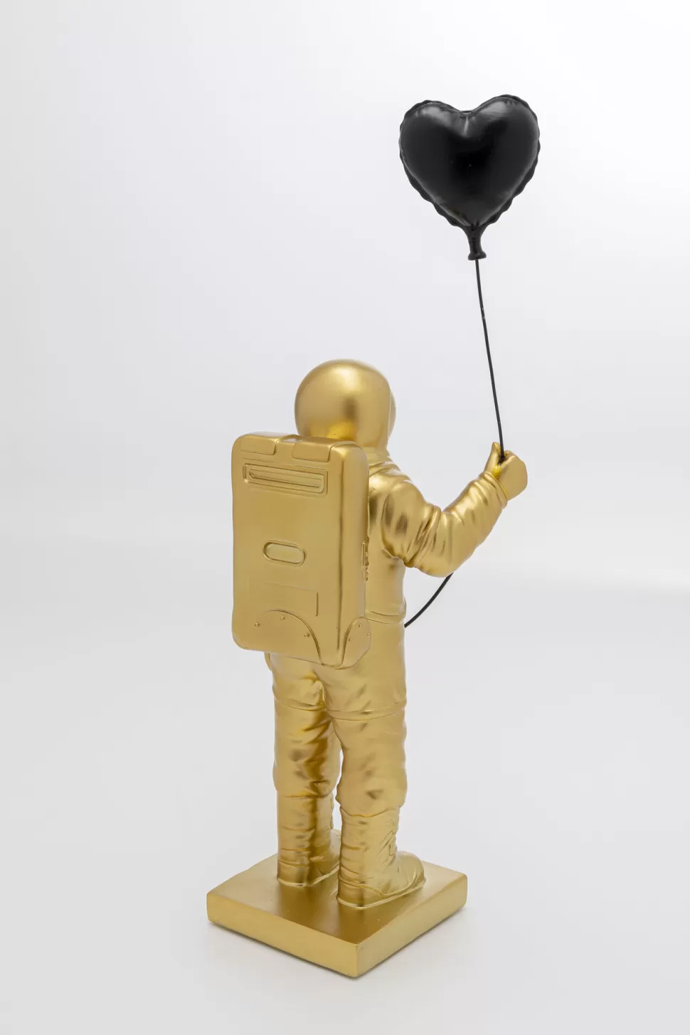 Figurki Dekoracyjne-KARE Design Figurka Dekoracyjna Złoty Astronauta Z Czarnym Balonem 41 Cm
