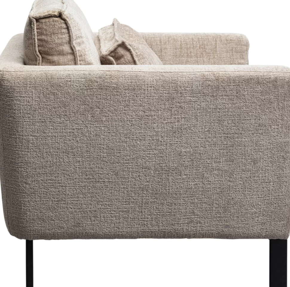 Fotele-KARE Design Fotel Beżowy Do Salonu Z Czarnymi Nogami Ze Stali 90x93 Cm