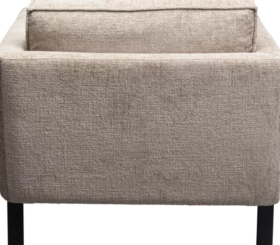 Fotele-KARE Design Fotel Beżowy Do Salonu Z Czarnymi Nogami Ze Stali 90x93 Cm