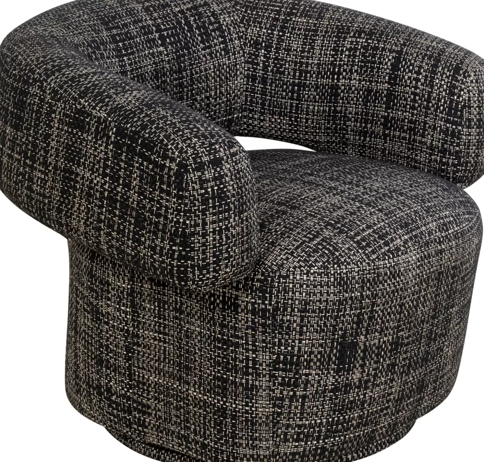 Fotele-KARE Design Fotel Do Salonu Nowoczesny Czarno-biały 86x70 Cm