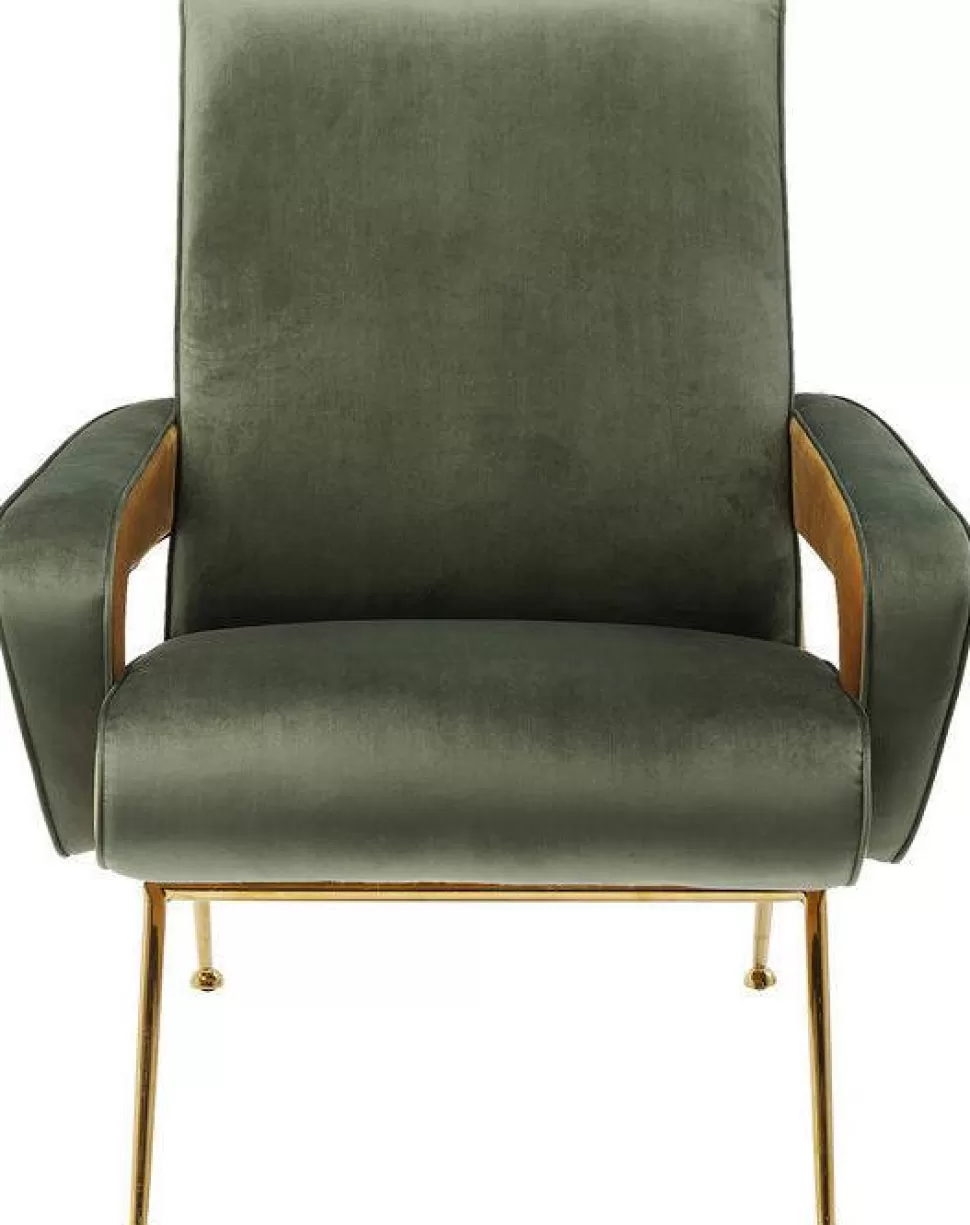 Fotele-KARE Design Fotel Luna High 74x93 Cm Zielony