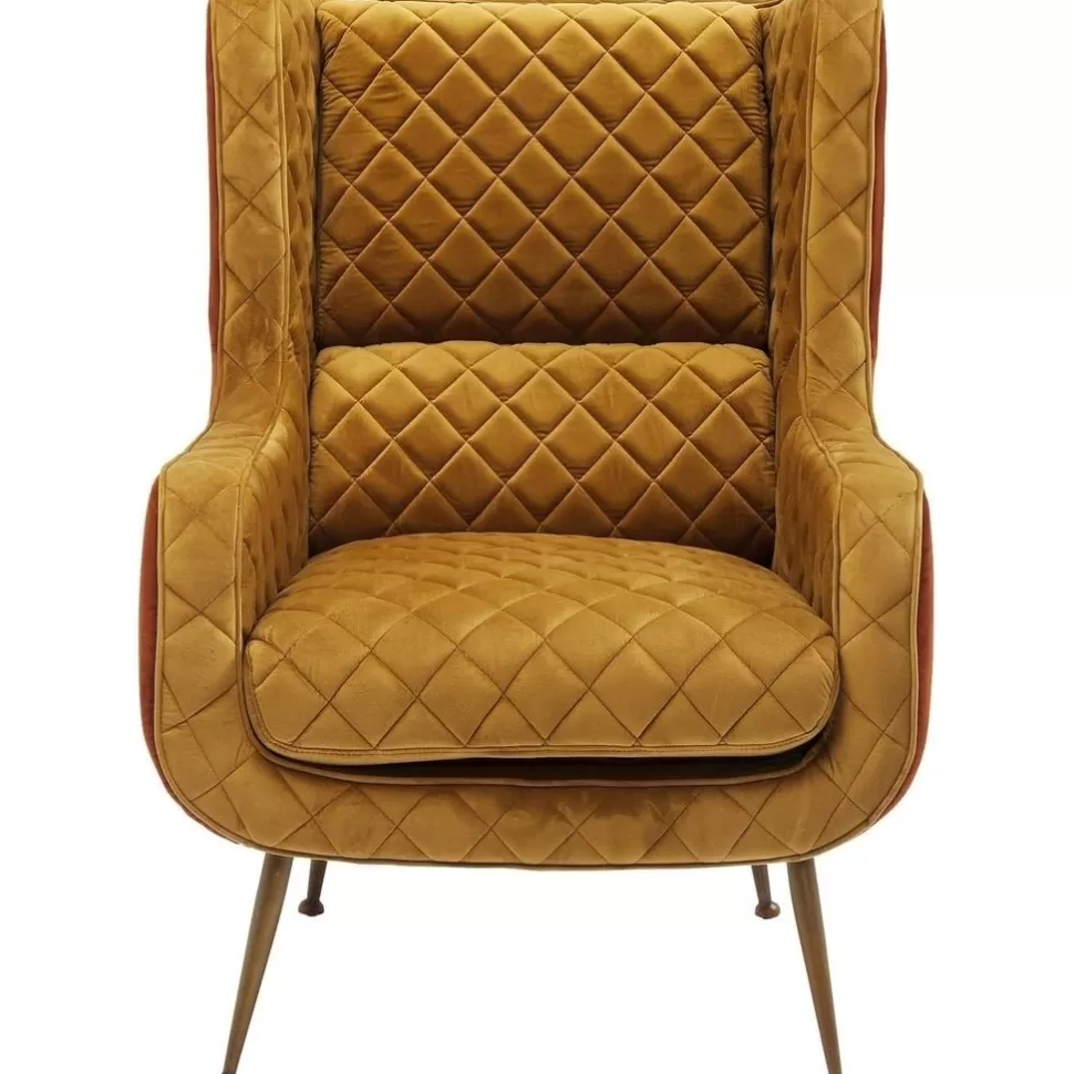 Fotele-KARE Design Fotel Nonna 71x97 Cm Musztardowy