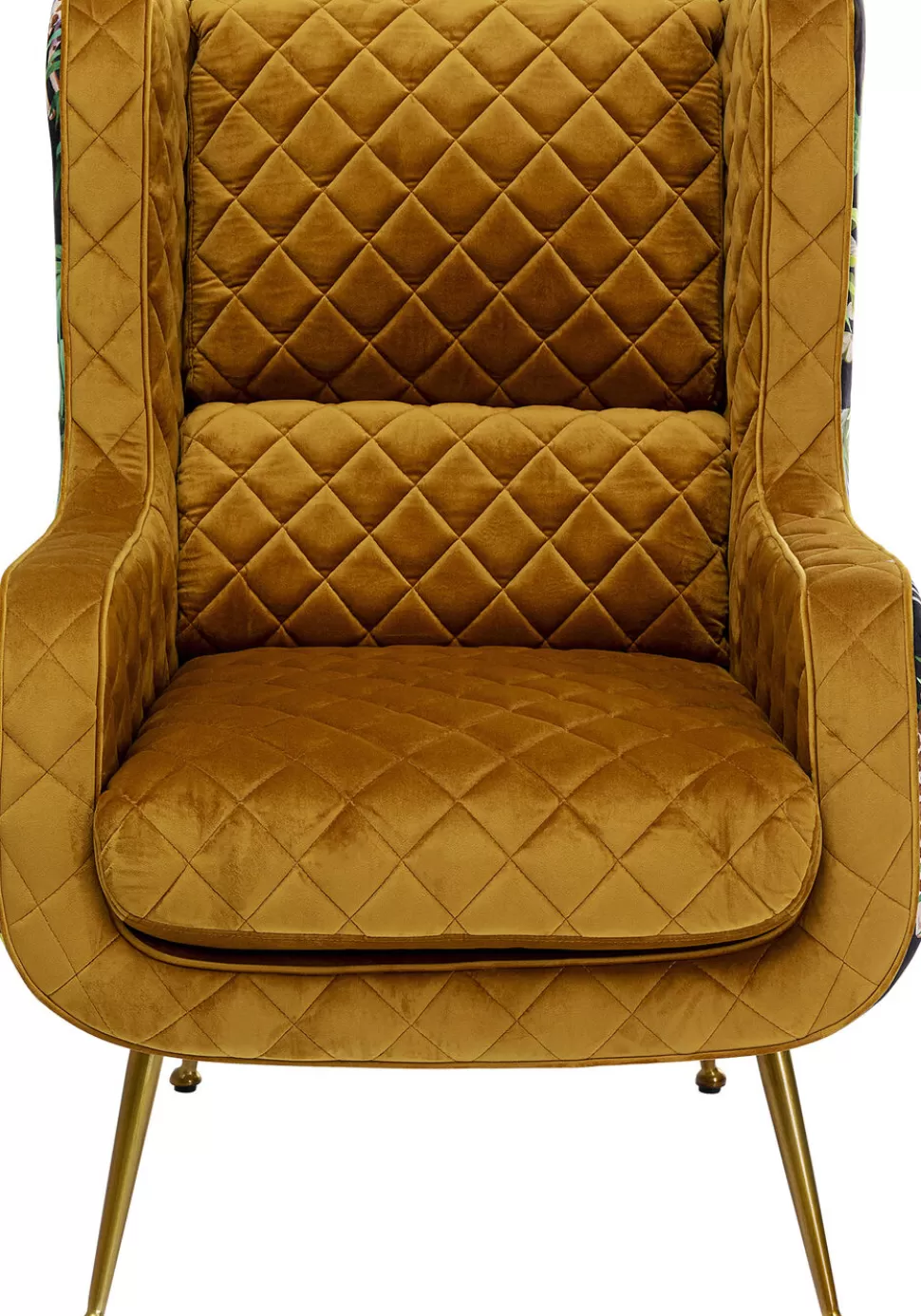 Fotele-KARE Design Fotel Nonna Jungle 75x102 Cm Kolorowy - Siedzisko Musztardowe