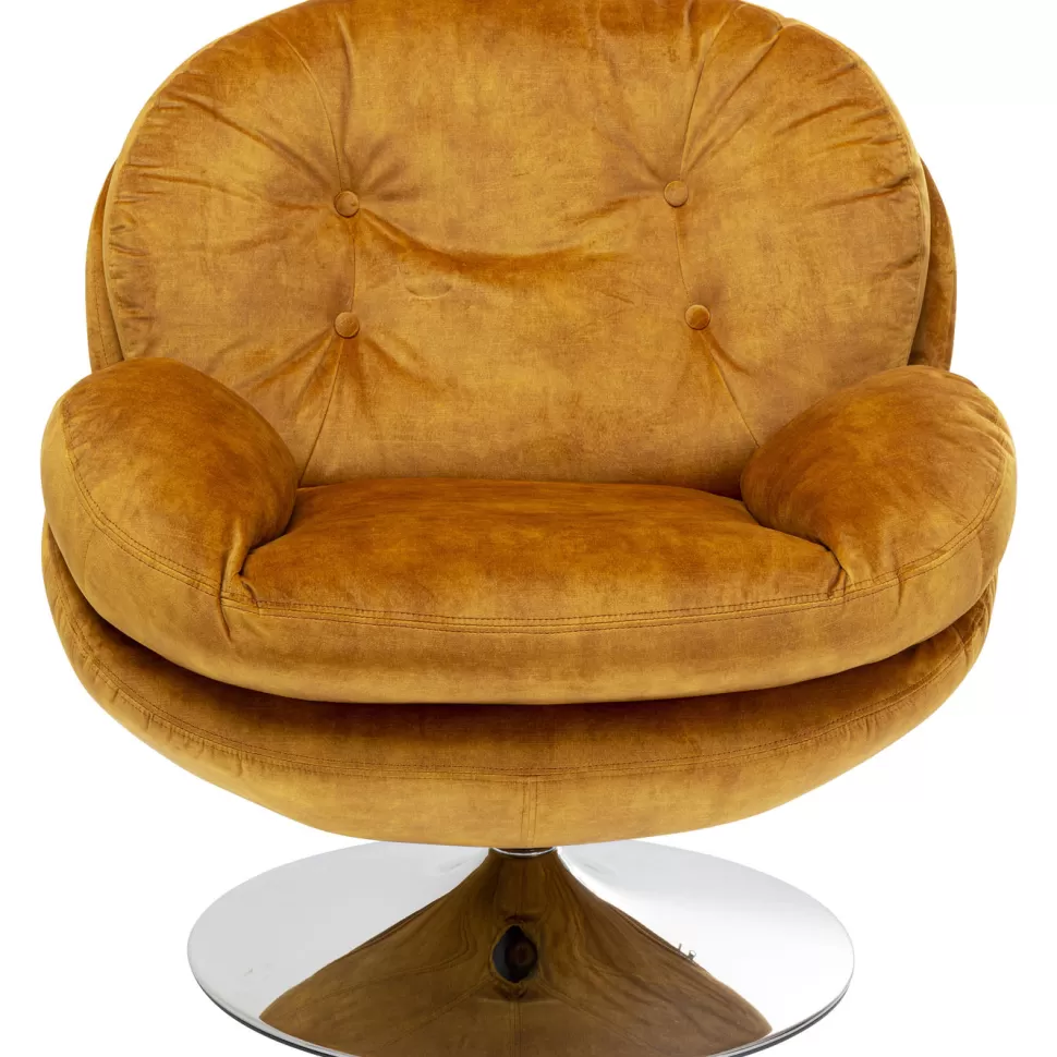 Fotele-KARE Design Fotel Obrotowy Cosy 81x84 Cm Bursztynowy