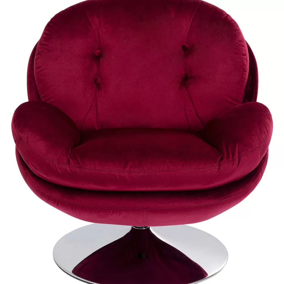 Fotele-KARE Design Fotel Obrotowy Cosy 81x84 Cm Jagodowy