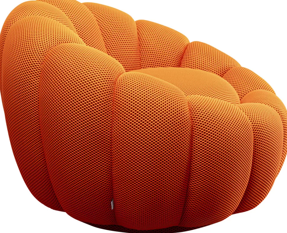 Fotele-KARE Design Fotel Obrotowy Do Salonu Nowoczesny Pomarańczowy 94x66 Cm