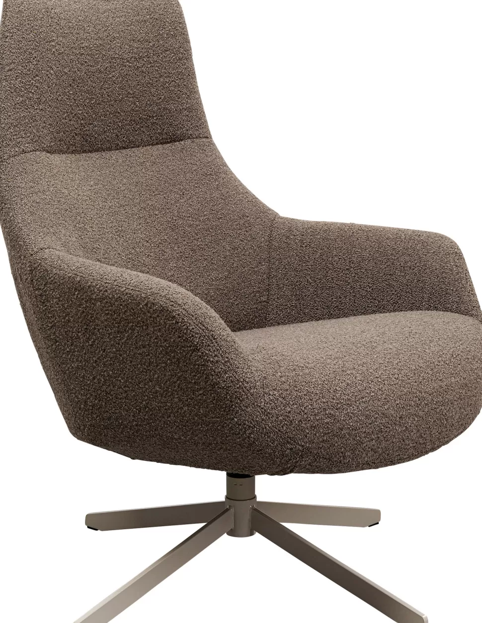 Fotele-KARE Design Fotel Obrotowy Do Salonu Szary Podstawa Stalowa 76x100 Cm