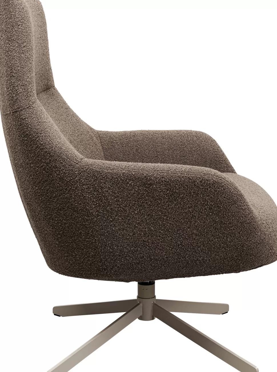 Fotele-KARE Design Fotel Obrotowy Do Salonu Szary Podstawa Stalowa 76x100 Cm