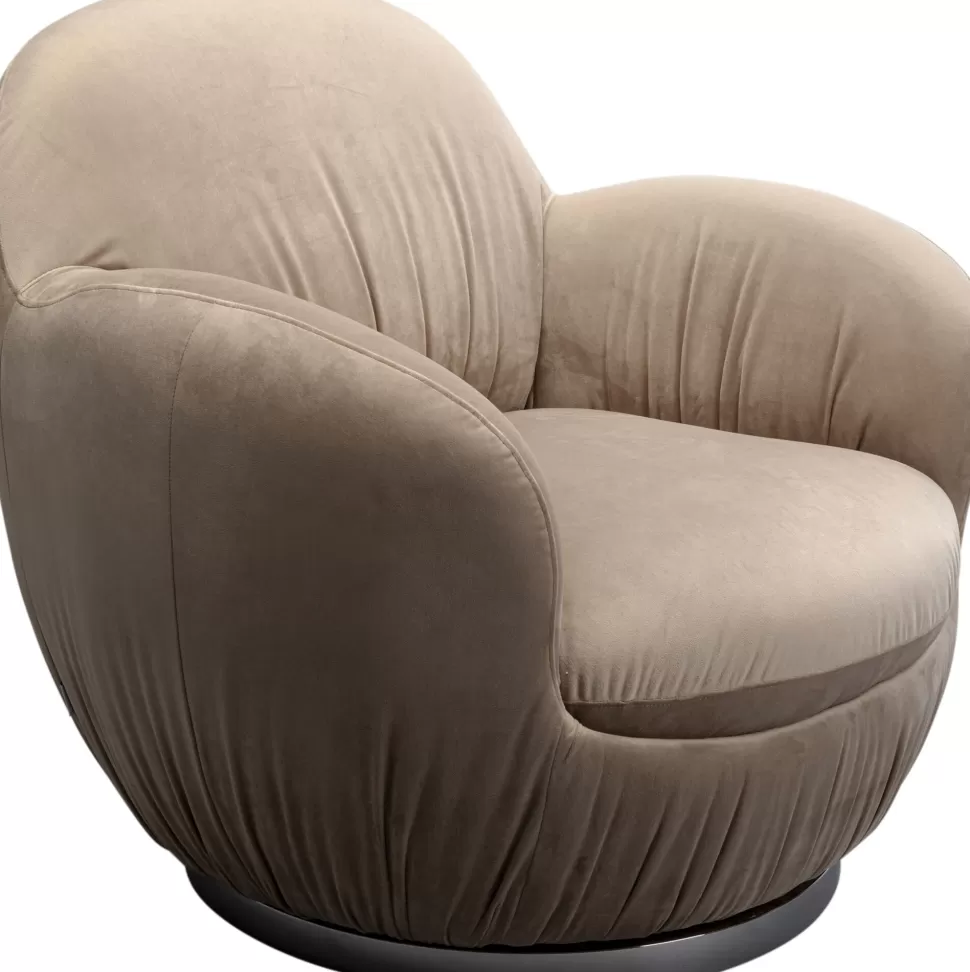 Fotele-KARE Design Fotel Obrotowy Do Salonu W Kolorze Szarym 88x90 Cm