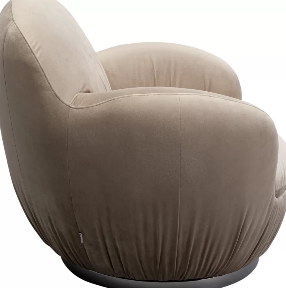 Fotele-KARE Design Fotel Obrotowy Do Salonu W Kolorze Szarym 88x90 Cm