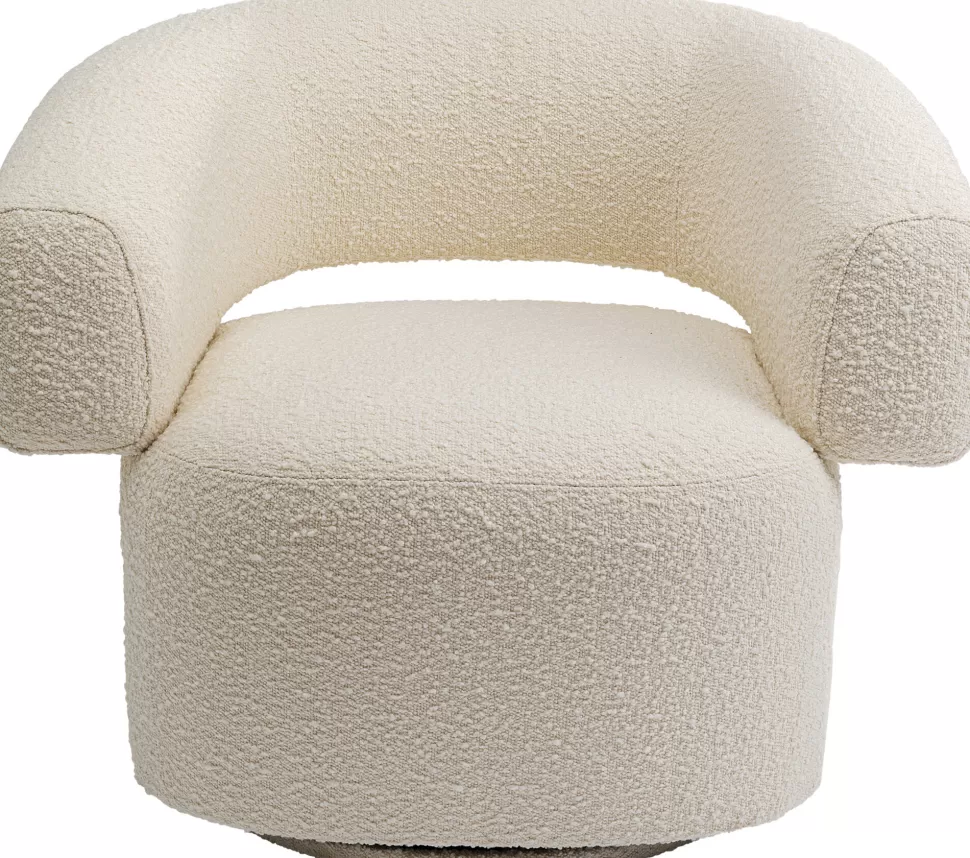 Fotele-KARE Design Fotel Obrotowy Maye 76x86 Cm Kremowy
