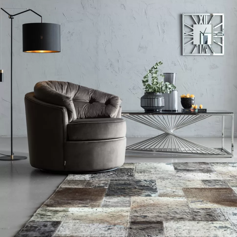 Fotele-KARE Design Fotel Obrotowy Music Hall 90x71 Cm Szary