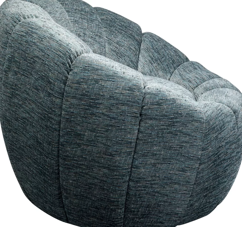 Fotele-KARE Design Fotel Obrotowy Nowoczesny Niebieski Do Salonu 86x72 Cm