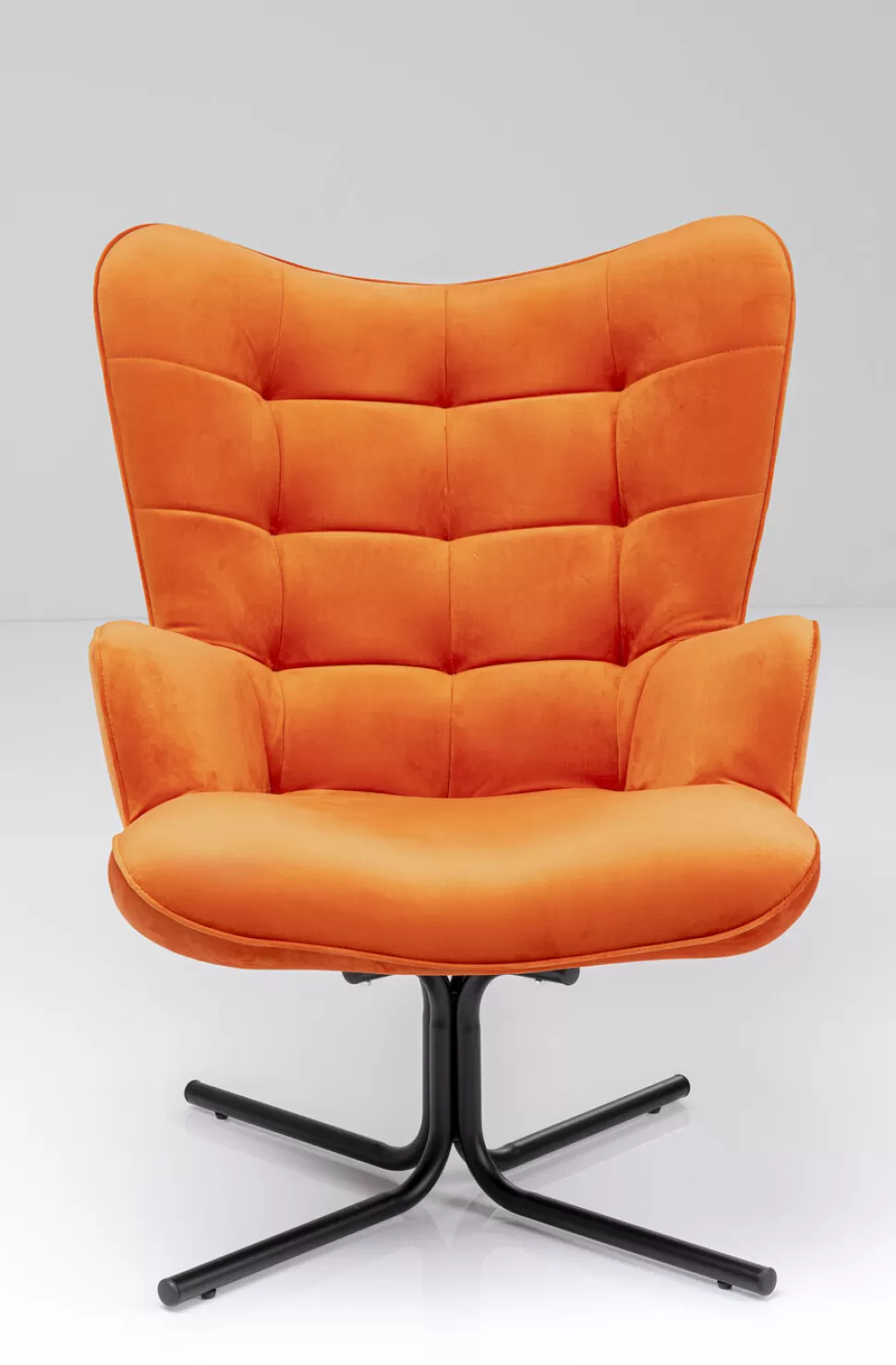 Fotele-KARE Design Fotel Obrotowy Oscar Velvet 82x95 Cm Pomarańczowy