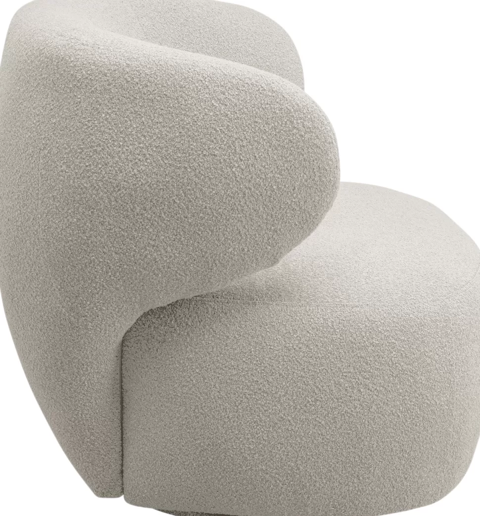 Fotele-KARE Design Fotel Obrotowy Uszak W Kolorze Kremowym 80x77 Cm