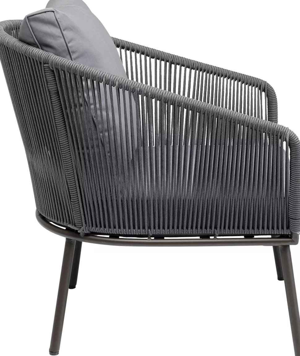 Fotele-KARE Design Fotel Ogrodowy W Kolorze Szarym 84x81 Cm Nogi Stalowe