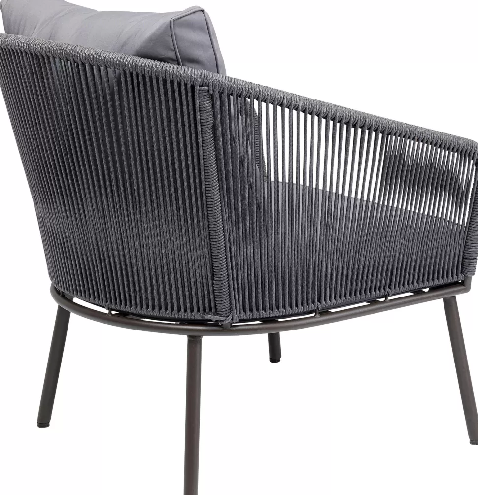 Fotele-KARE Design Fotel Ogrodowy W Kolorze Szarym 84x81 Cm Nogi Stalowe