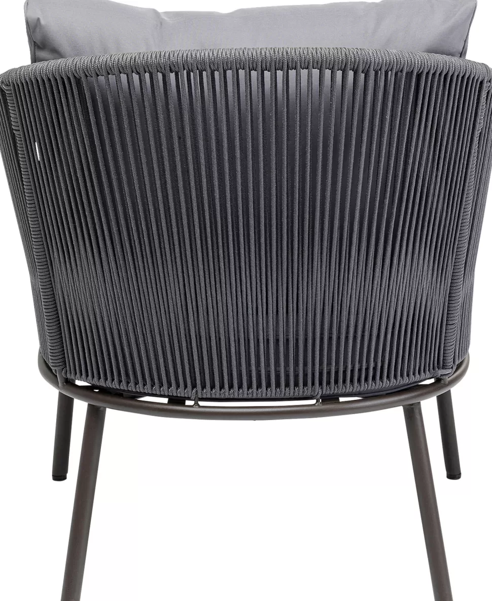 Fotele-KARE Design Fotel Ogrodowy W Kolorze Szarym 84x81 Cm Nogi Stalowe