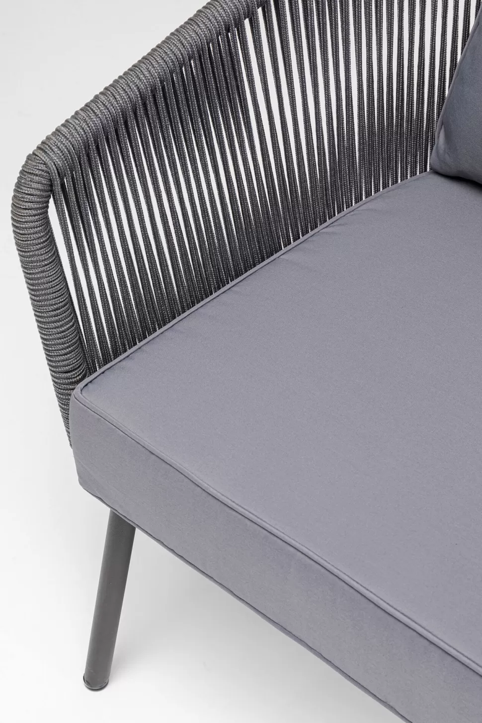 Fotele-KARE Design Fotel Ogrodowy W Kolorze Szarym 84x81 Cm Nogi Stalowe