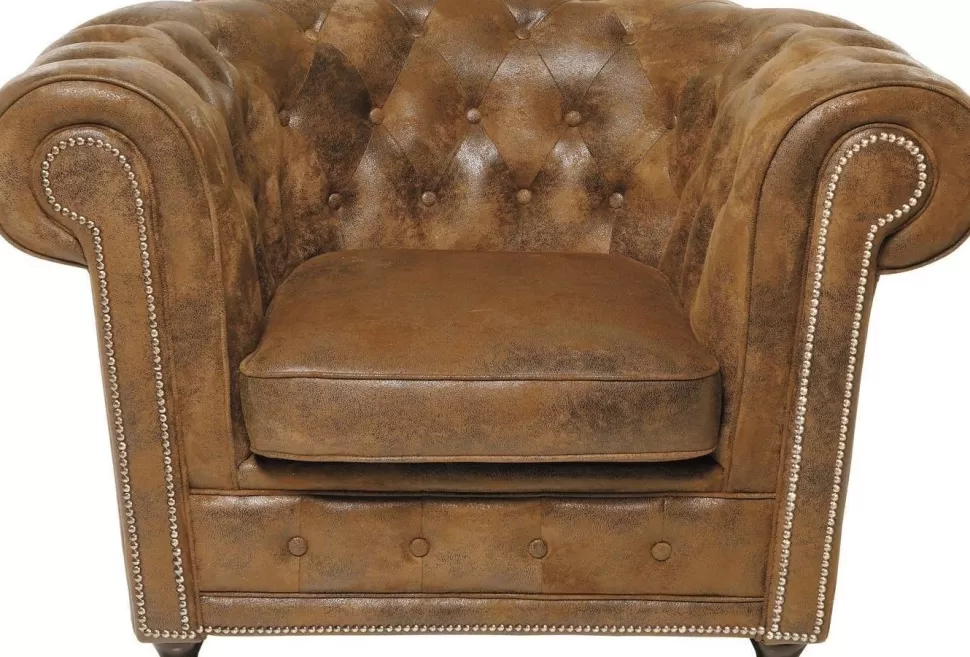Fotele-KARE Design Fotel Oxford 115x76 Cm Jasnobrązowy