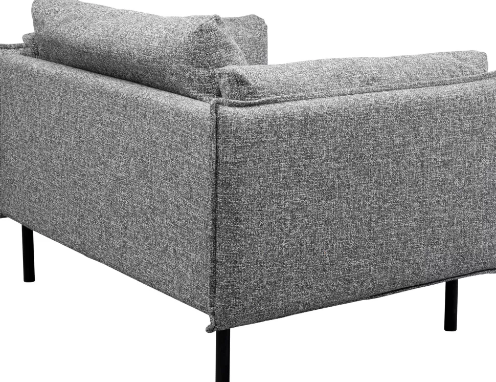 Fotele-KARE Design Fotel Szeroki W Kolorze Szarym Nogi Stalowe Czarne 126x88 Cm