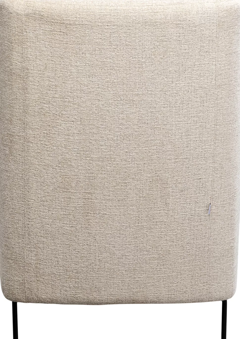 Fotele-KARE Design Fotel Tapicerowany Beżowy Z Podnożkiem Nogi Czarne Stalowe 80x115 Cm
