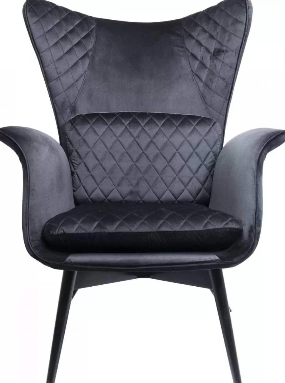 Fotele-KARE Design Fotel Tudor Velvet 78x100 Cm Czarny