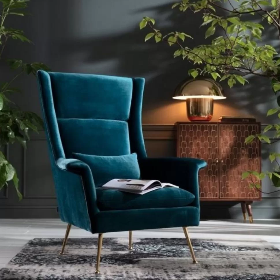 Fotele-KARE Design Fotel Vegas Forever Bluegreen 89x115 Cm Turkusowy