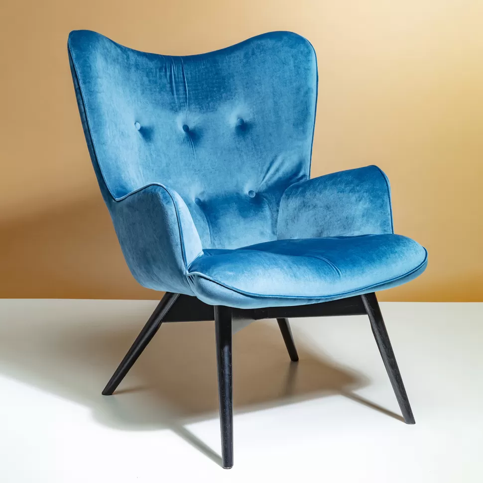 Fotele-KARE Design Fotel Vicky 73x94 Cm Niebieski