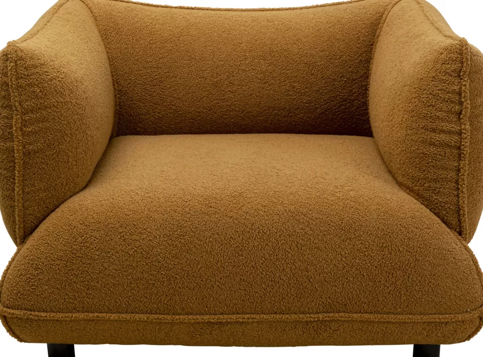 Fotele-KARE Design Fotel W Kolorze żółtym Tkanina Pluszowa 95 Cm