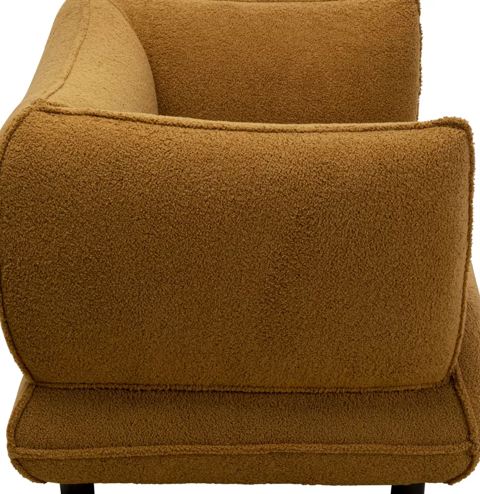 Fotele-KARE Design Fotel W Kolorze żółtym Tkanina Pluszowa 95 Cm