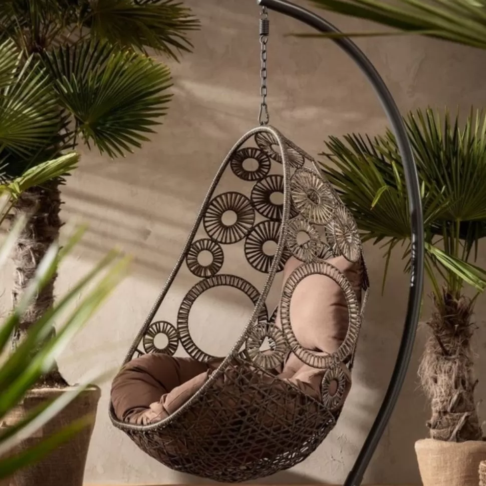 Fotele-KARE Design Fotel Wiszący Ibiza 104x203 Cm Brązowy