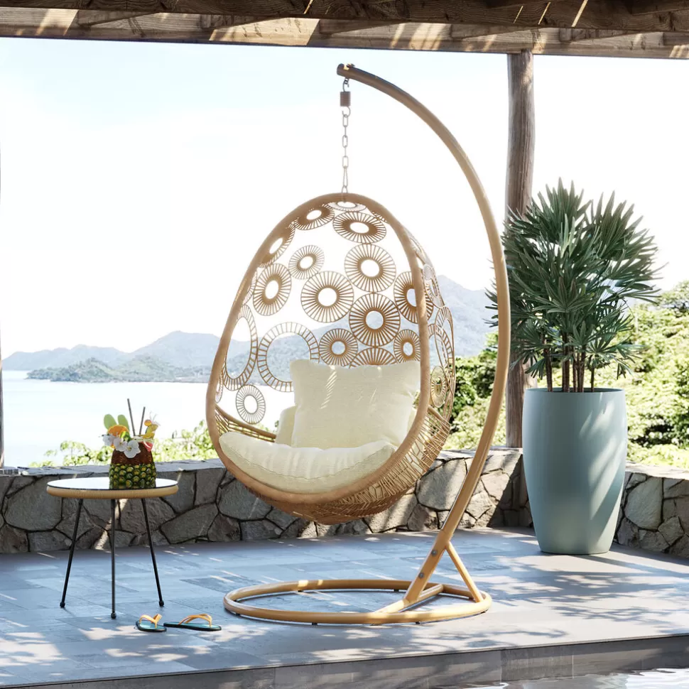 Fotele-KARE Design Fotel Wiszący Ibiza 120x209 Cm Naturalny
