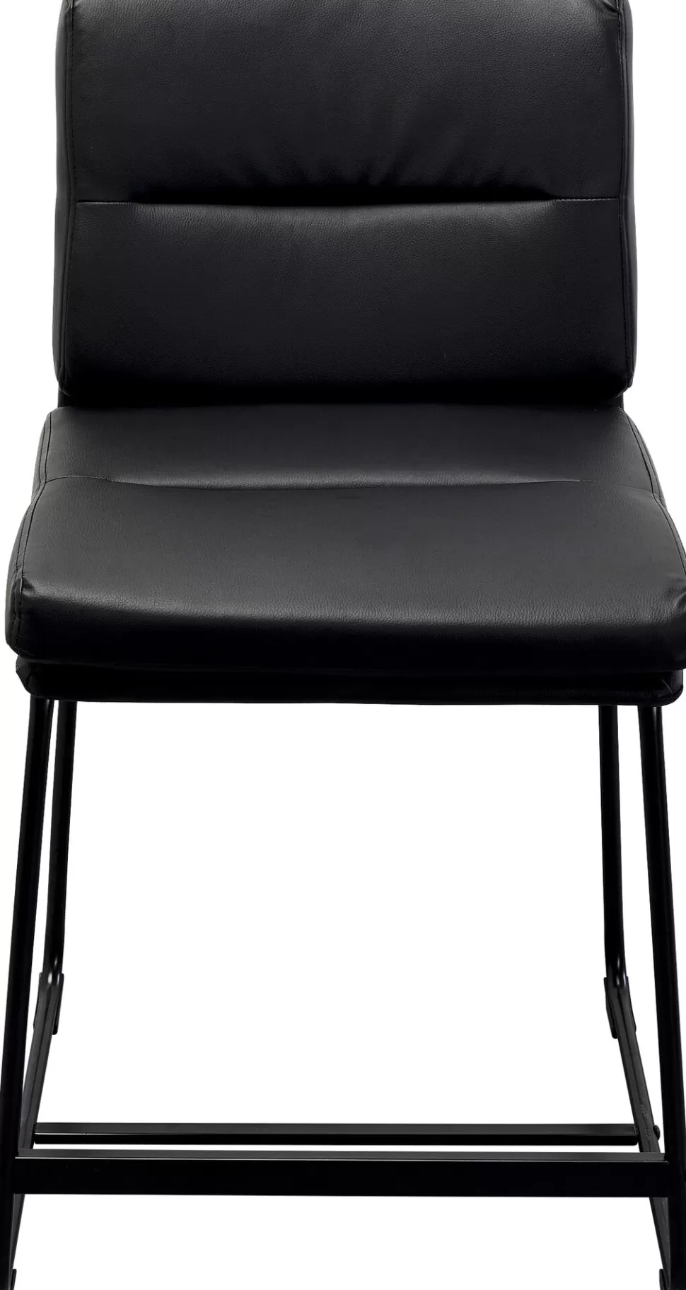 Hokery-KARE Design Hoker Niski W Kolorze Czarnym Ekoskóra I Stal 60 Cm