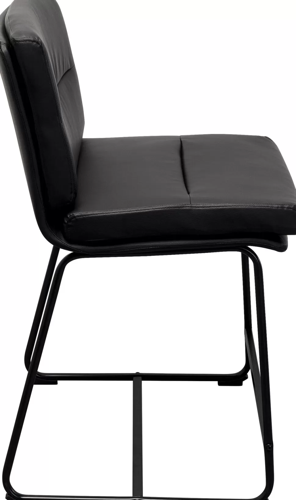 Hokery-KARE Design Hoker Niski W Kolorze Czarnym Ekoskóra I Stal 60 Cm