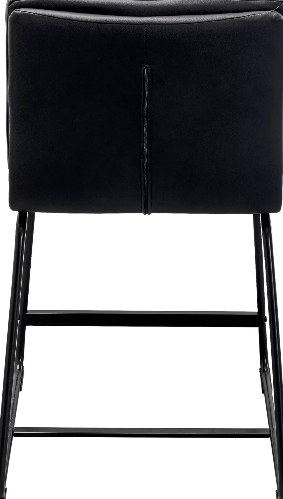 Hokery-KARE Design Hoker Niski W Kolorze Czarnym Ekoskóra I Stal 60 Cm