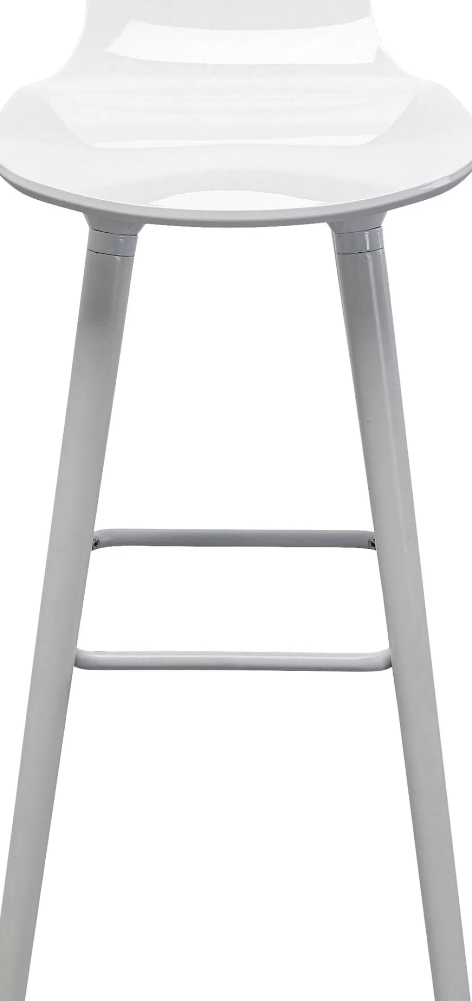 Hokery-KARE Design Hoker Siedzisko Tworzywo ABS Nogi Stalowe Kolor Biały 75 Cm