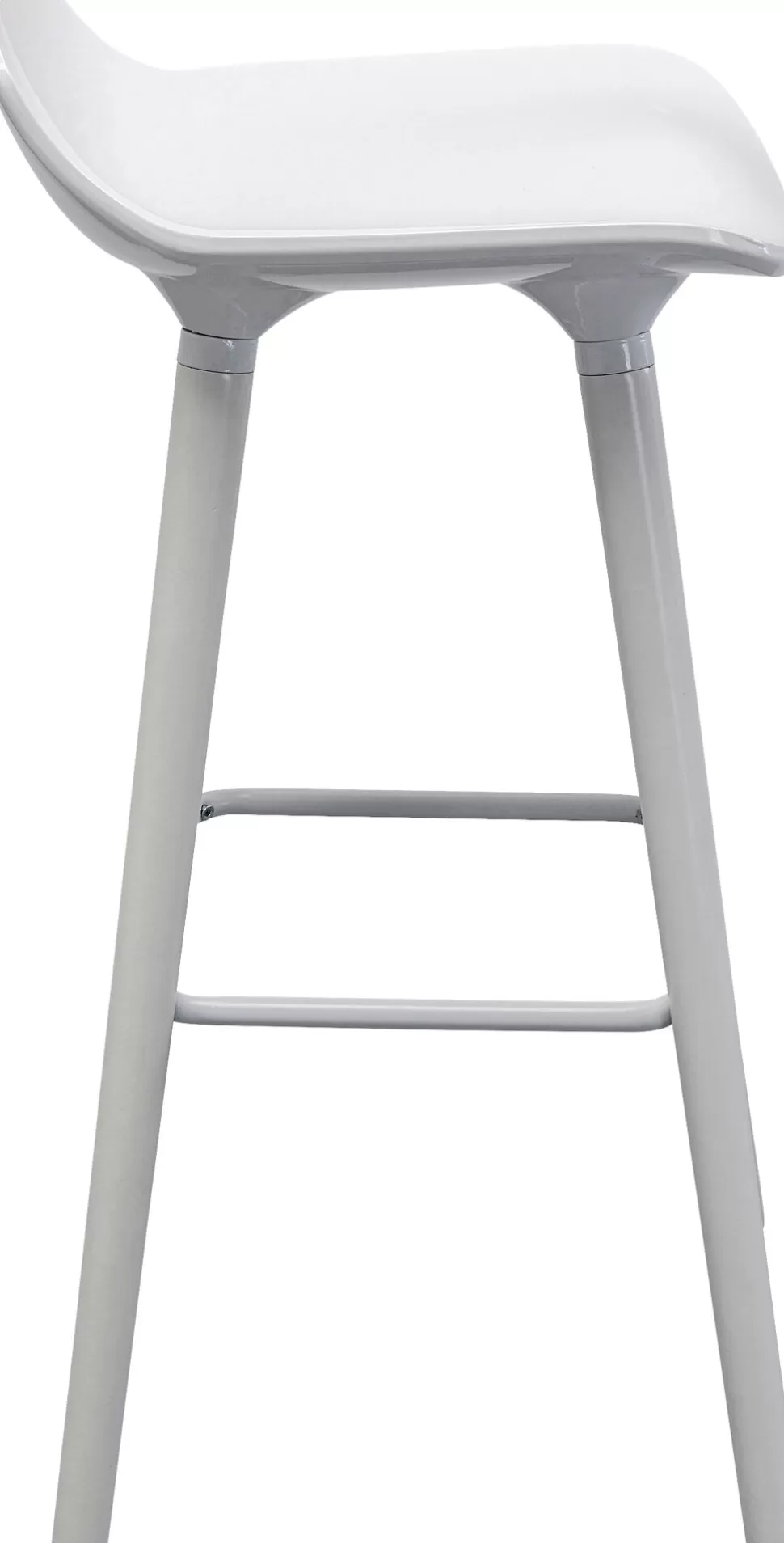 Hokery-KARE Design Hoker Siedzisko Tworzywo ABS Nogi Stalowe Kolor Biały 75 Cm